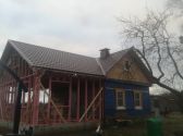 замена старой кровли на новую с каркасной пристройкой