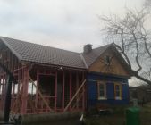 замена старой кровли на новую с каркасной пристройкой